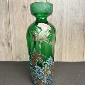 Vase Burgos Legras émaillé chardons