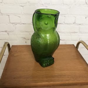 Vintage Kanawha verre hibou pichet, vert