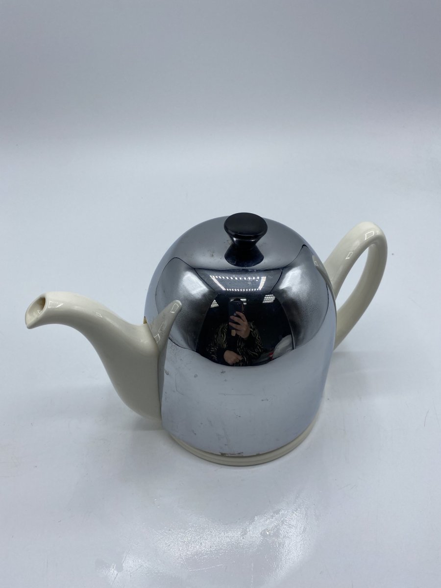Théière vintage Villeroy & Boch Salam Thé 57 faïence et inox – Image 9