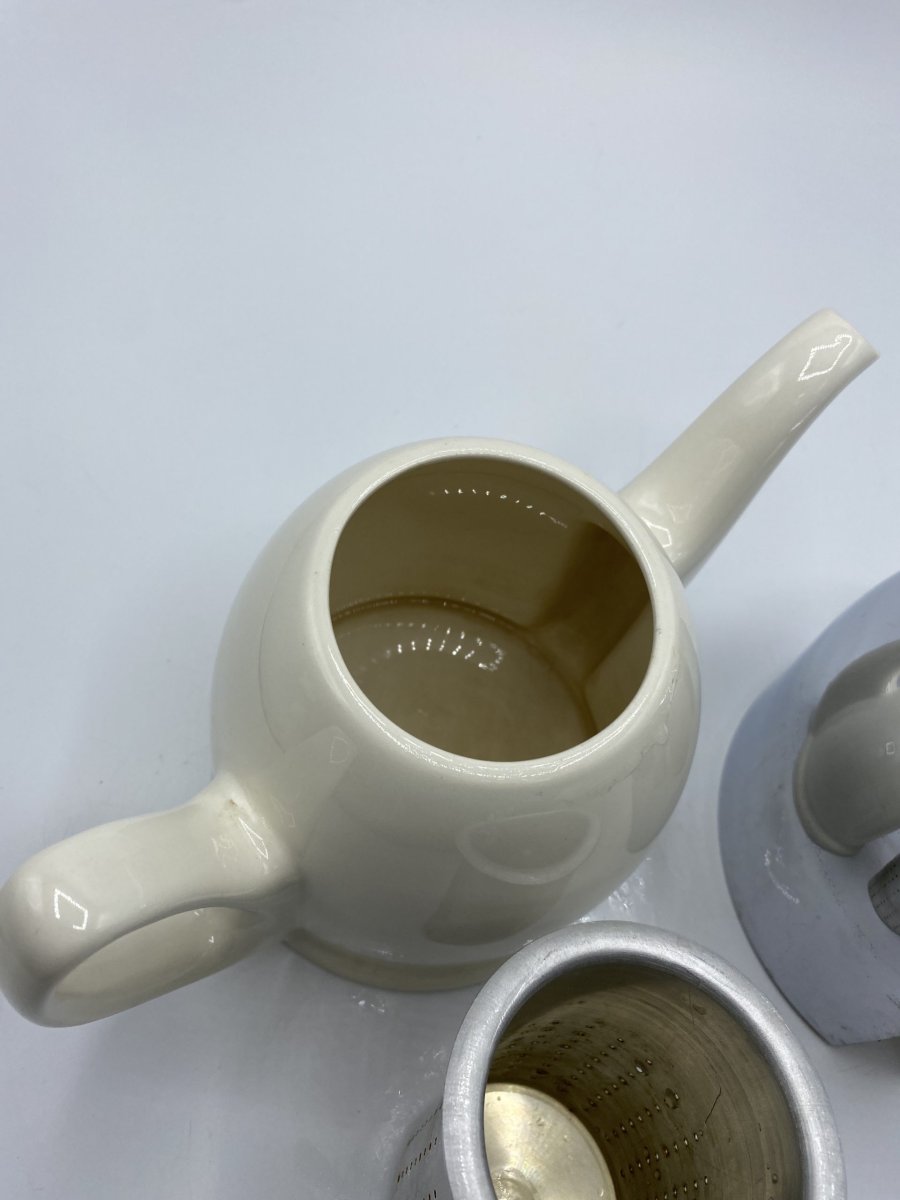 Théière vintage Villeroy & Boch Salam Thé 57 faïence et inox – Image 6